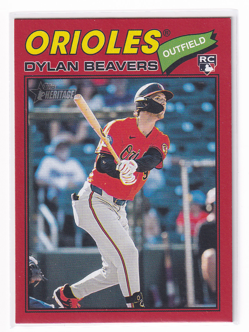 2026 Topps Heritage Baseball Dylan Beavers #48 Red Border Orioles