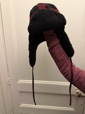 Stetson Robroy Tartan Pilot Cap – Chapka Aviateur Tartan Rouge Noir – Taille XXL