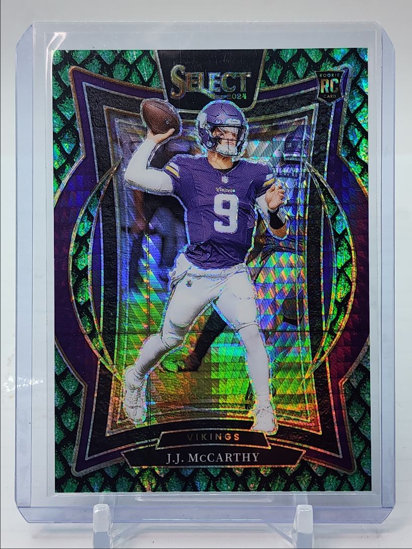 J.J. MCCARTHY 2024 SELECT CONCOURSE ROOKIE DRAGON SCALE PRIZM RC /81 Q1065