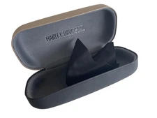 Harley Davidson Hard Sunglasses CASE Clamshell Tan Black Embossed Logo LARGE