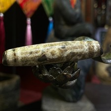 Tibetan Nepalese Himalayan Bead Ancient agate Old Dzi Talisman 9 eye Bead Amulet