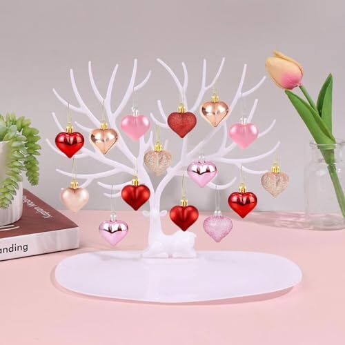 Valentines Day Heart Shaped Ornaments, Valentine's Heart Decorations, Red Pink - Picture 6 of 8