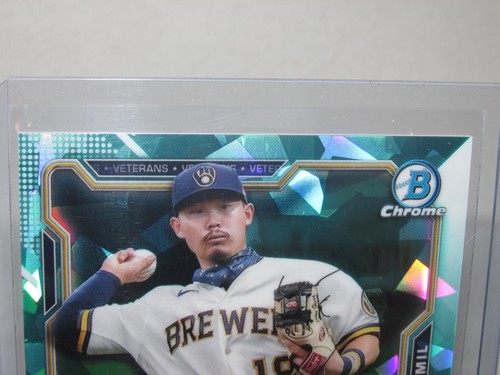 Keston Hiura * 2021 Bowman Chrome Sapphire * Aqua 98/99 * Milwaukee Brewers - Picture 2 of 5