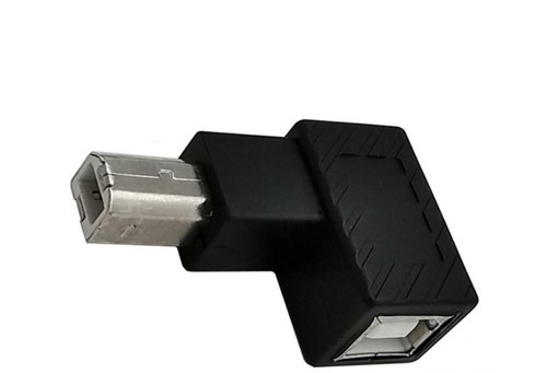 USB-B 2.0 Male Right Angle to Female Printer Adapter - 第 1/7 張圖片