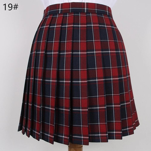 Japanese School Dresses Plaid Pleated Skirt Student Cosplay Grid Skirt Uniforms - Picture 39 of 39