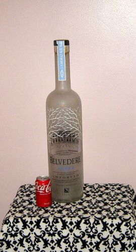 Vintage LEERE Belvedere 6 Liter Methusalem Größe Wodka Glas Flasche Werbung - Bild 2 von 8