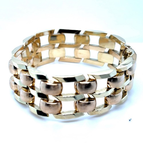 14K 585 Gelb Rot Gold 40g Armband Herren L 20 cm Bracelet Unisex Bicolour Invest - Bild 10 von 17