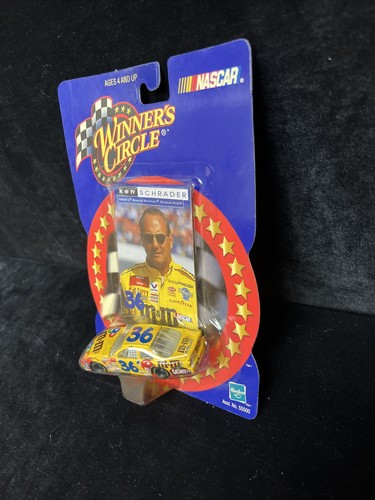 WINNERS CIRCLE ~ KEN SCHRADER #36 1/64 Diecast M&MS STOCK CAR & Trading Card - Picture 3 of 4