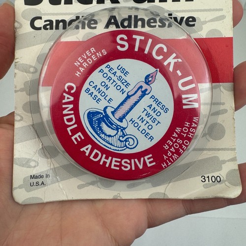 Vtg Fox Run Craftsmen Stick Um Candle Adhesive Made in USA Prop Decor Small Tin - Picture 5 of 10