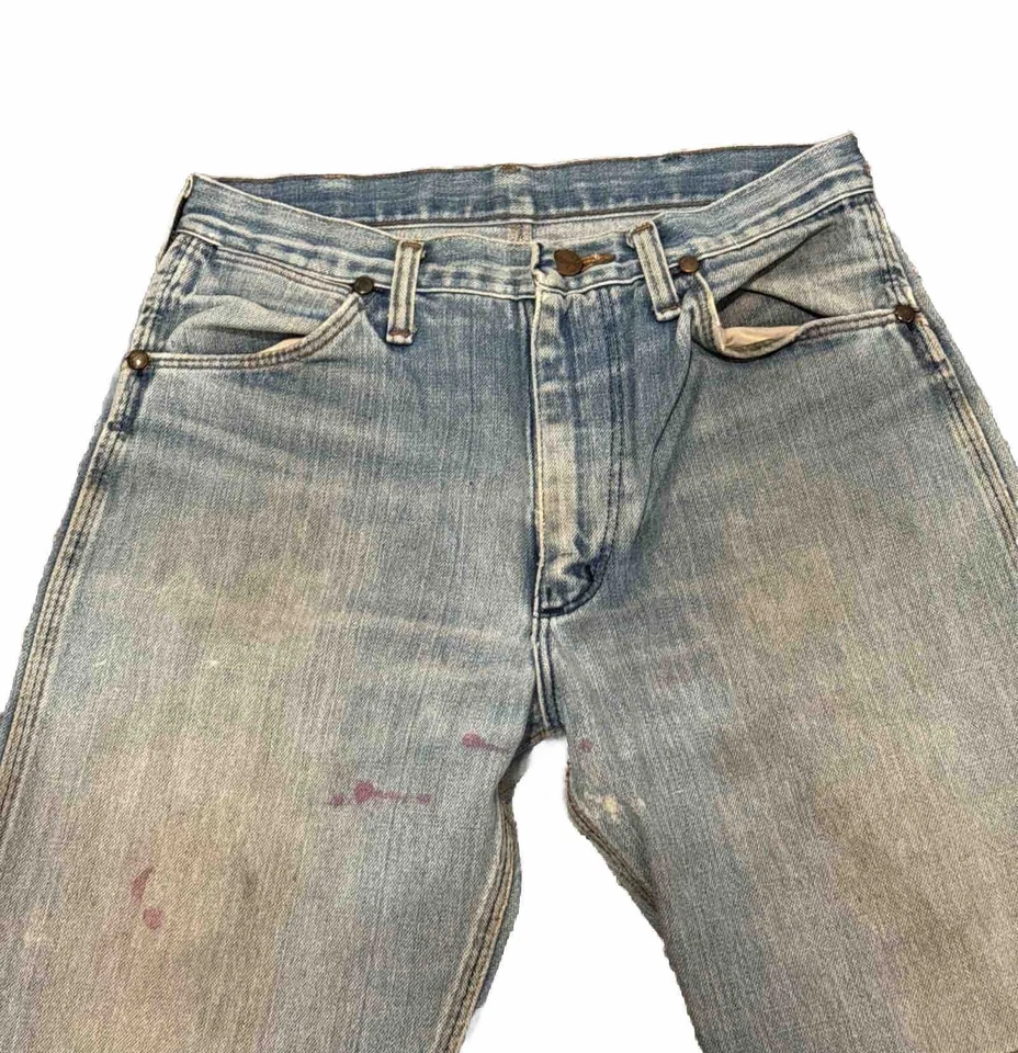 Jeans Wrangler 910 vintage increíbles perfectamente rotos desgastados parcheados 1970 Foto 2 de 4