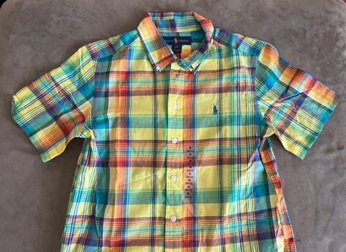 *New* Polo Ralph Lauren Boys M 10-12 Multi-Colored Button Up Collar Shirt Kids - Picture 2 of 7