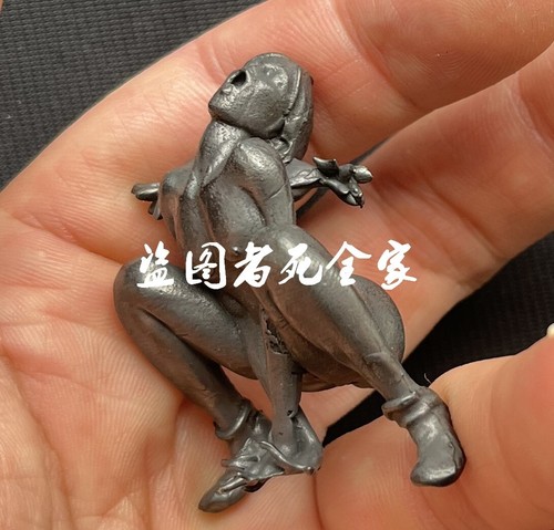 1.9" Brass Crazy Naked Sexy Girl Statue Art Beauty Model Figurine Nude Artwork - Picture 4 of 8
