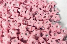 Bead, Acrylic PINK 8x8mm Star Beads with 1-1.6mm Hole 50 Grams 270-290
