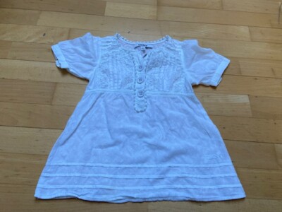 Donna Karan NY Bluse Mädchen Gr. 5 weiß   Materialmix   edel