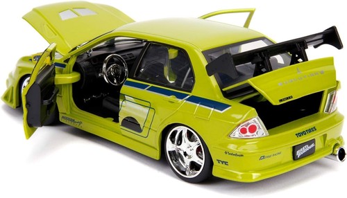 Authentic Fast & Furious Brian’s Mitsubishi Lancer 1:24 Die-Cast Car, Lime Green - Picture 6 of 11