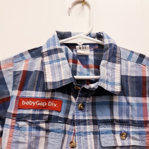 Baby Gap boys summer shirt, size 3XL , plaid, short sleeve,blue - Picture 4 of 7