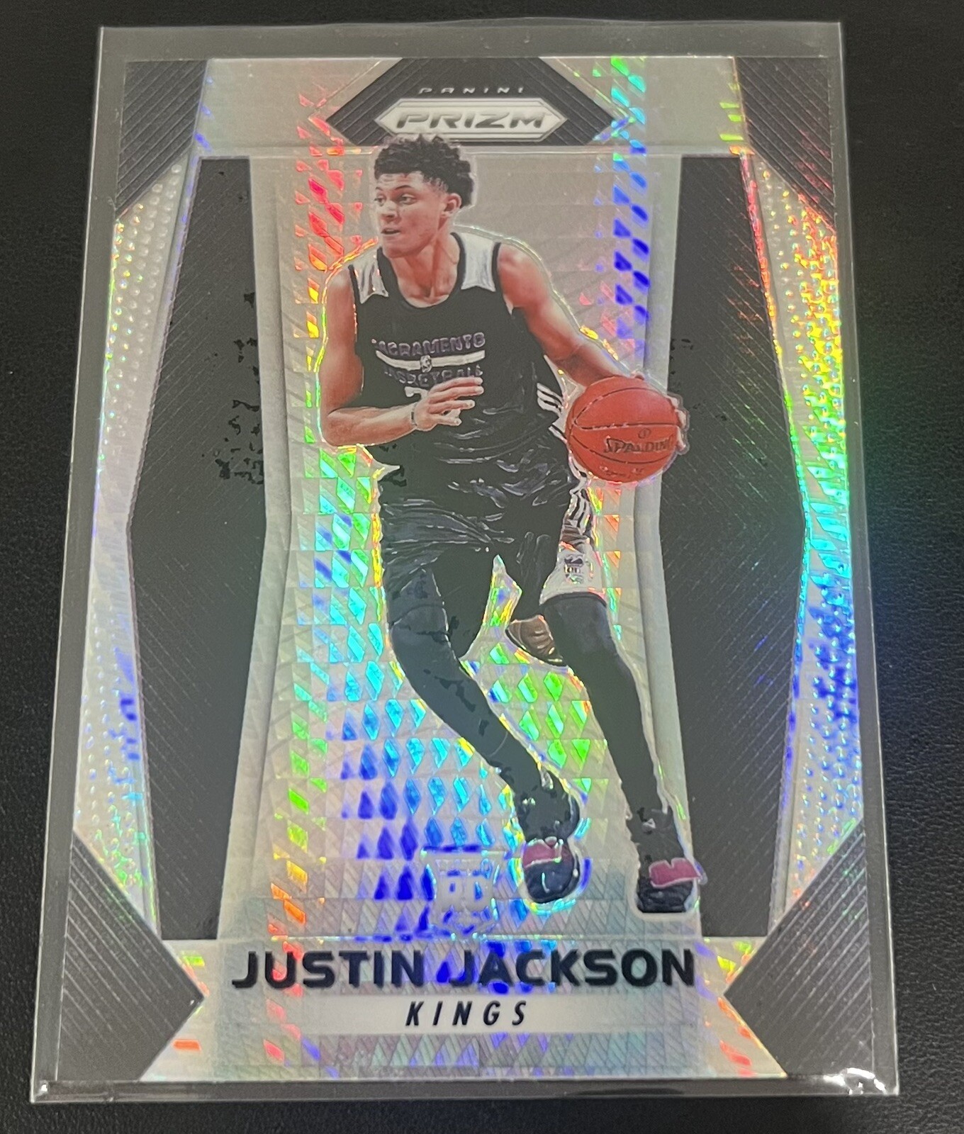2017-18 Panini Prizm Justin Jackson Hyper Prizm #27 Sacramento Kings