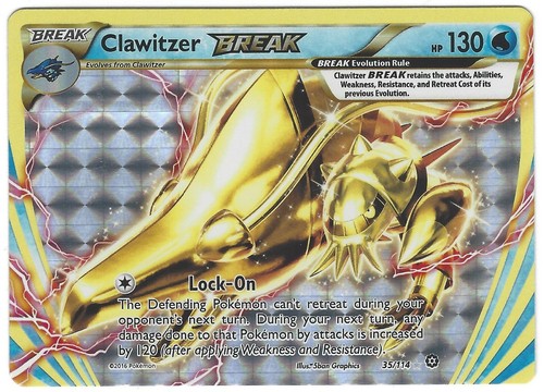 POKEMON XY Steam Siege NM Near Mint RARE Holo #35/114 CLAWITZER BREAK + FREE S&H