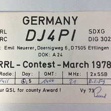 Germany QSL Radio Card 1978 Emil Neuerer Doernigweg