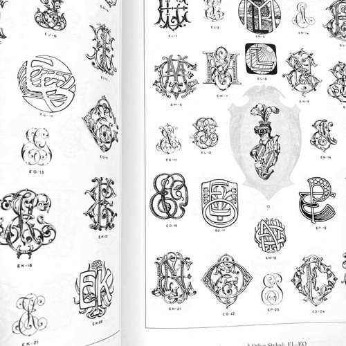 Monograms & Decorations from the Art Nouveau Period softcover book - Picture 3 of 6
