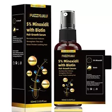 5% Minoxidil Biotin Hair Growth Serum for Healthier and Thicker Hair, 60mL