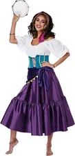 Enchanting Gypsy Esmeralda Fortune Teller Fancy Dress Up Halloween Adult Costume