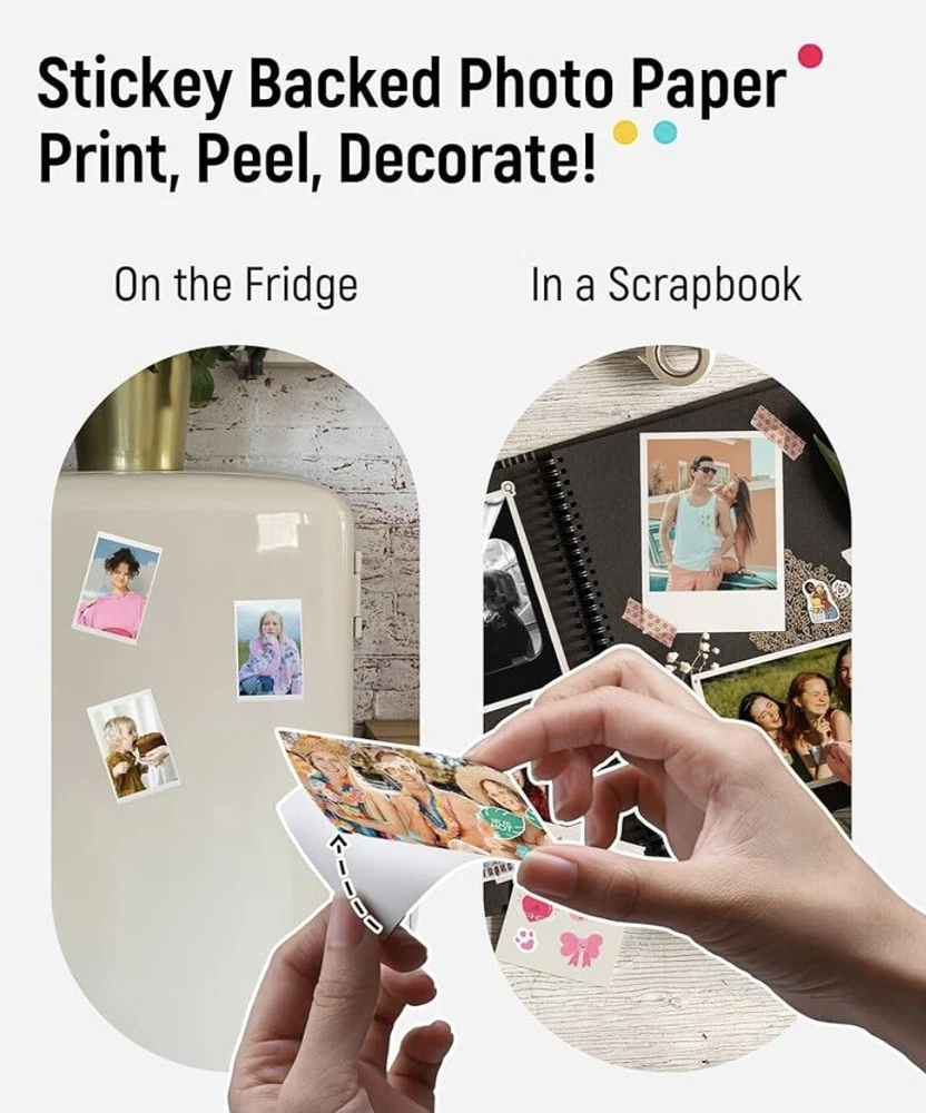 Liene 2x3 Portable Mini Instant Photo Printer in Mono White Color