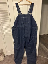 NWT Key Apparel Denim Overall Bibs - High Back - Zip Fly - 60 X 32”