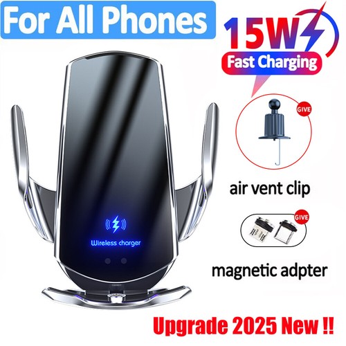 15W Wireless Car Charger Automatic Sensor Clamping Charging Mount Phone Holder - Bild 4 von 25