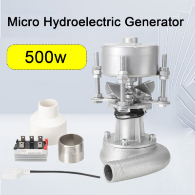 500W AC220V Mini Elektro Wasserkraft Generator Wasser Turbine Energieerzeuger DE