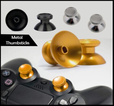 PS4 PS5 Controller Aluminium Analog Kappen Thumbsticks Tasten Knöpfe Set Metall