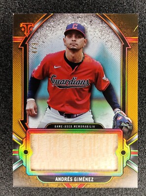 2024 Topps Triple Threads Andres Gimenez /9 Jumbo Game Used Bat Relic Guardians