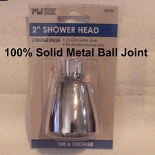 High Pressure Shower Head Brass Ball Joint 14gpm 2" Face Chrome Shower Blast