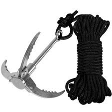 Klappbarer Wurfanker Ø 13,5 cm 15 m Seil Enterhaken Bootshaken Edelstahl Leine