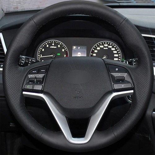 Hand-stitched Nappa Leather Steering Wheel Cover for Hyundai Tucson 3 2015-2021 - Picture 2 of 9