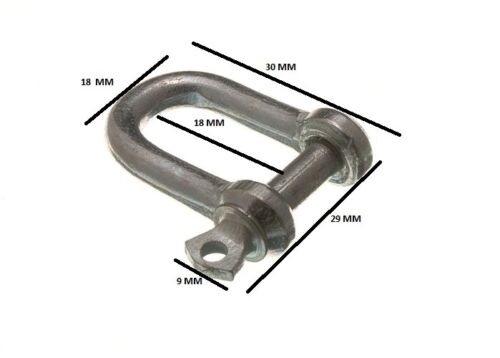 D Shackle U Lock And Pin Wire Rope Fastener 5mm 3/16 BZP Pack Size 4