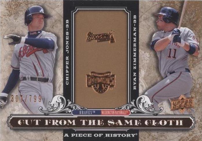 2008 Upper Deck A Piece of History - Chipper Jones Ryan Zimmerman #CSC-JZ - 1 of 1
