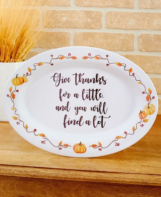 Friends Serving Platter with Pumpkin Harvest Design eBay