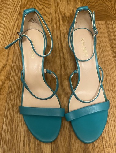 Tacones con tiras Nine West para mujer talla 8M verde azulado punta abierta - Imagen 3 de 11