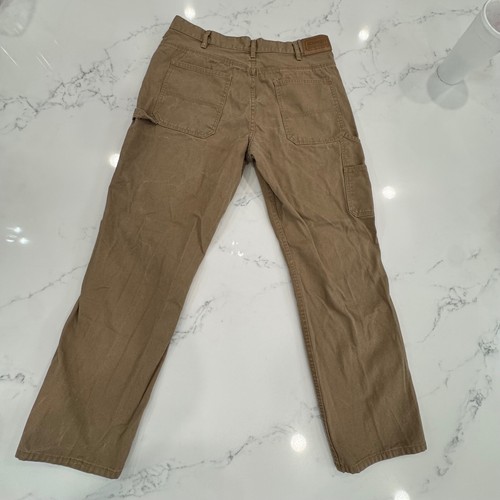 Schmidt Carpenter Work Pants Men 36x32 Tan Utility Duck Canvas Workwear Durable - Picture 4 of 9