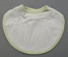 Baby Gap Baby Girl Boy Light Green Trim White Baby Bib