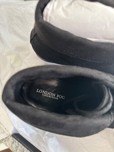 London Fog Women's Crissy Dress Ankle Boot Size 8M Lace Up Bootie Black Micro - Picture 11 of 14