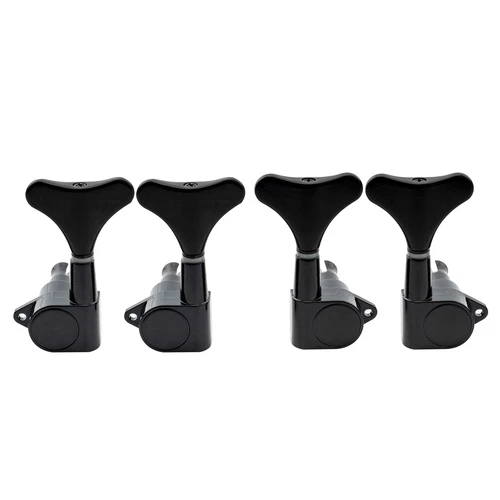 Musiclily Black 2R2L Sealed 4 String Bass Tuning Pegs Keys Machine Heads Set