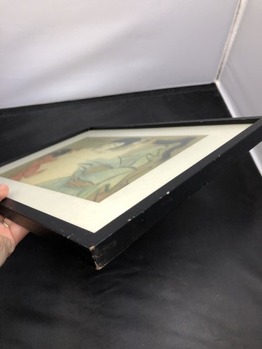Yamauba kämmt ihre Haare und Kintoki gerahmter Druck von Kitagawa Utamaro um 1801 - Bild 7 von 8