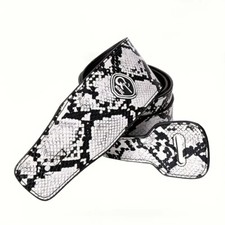Black and White Strap - Faux Leather /Snake Skin - Electric/Acoustic/Bass Guitar