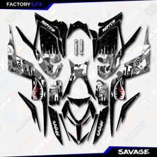 Gray Savage Camo Racing Graphics kit fits Yamaha Raptor 700 13-25 decal