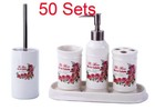50 x 5er Set BADSET BADEZIMMER ZUBEHÖR SET Restposten WC BÜRSTE Rosen