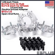 4 WHEEL SPACERS 5X112 TO 5X114.3 1.25 THICK ADAPTERS For AUDI S4 S5 +20 Lug Nuts
