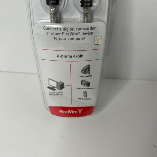 Belkin Firewire Digital Video Cable 6-Pin to 4-Pin 6ft *SEALED* *NEW* - Picture 3 of 4