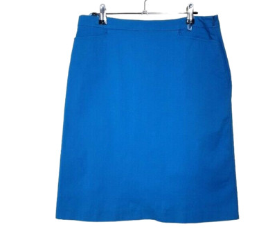 Espirit Skirt  blue A-line Sz 14 Cotton front Pockets Almost new casual office
